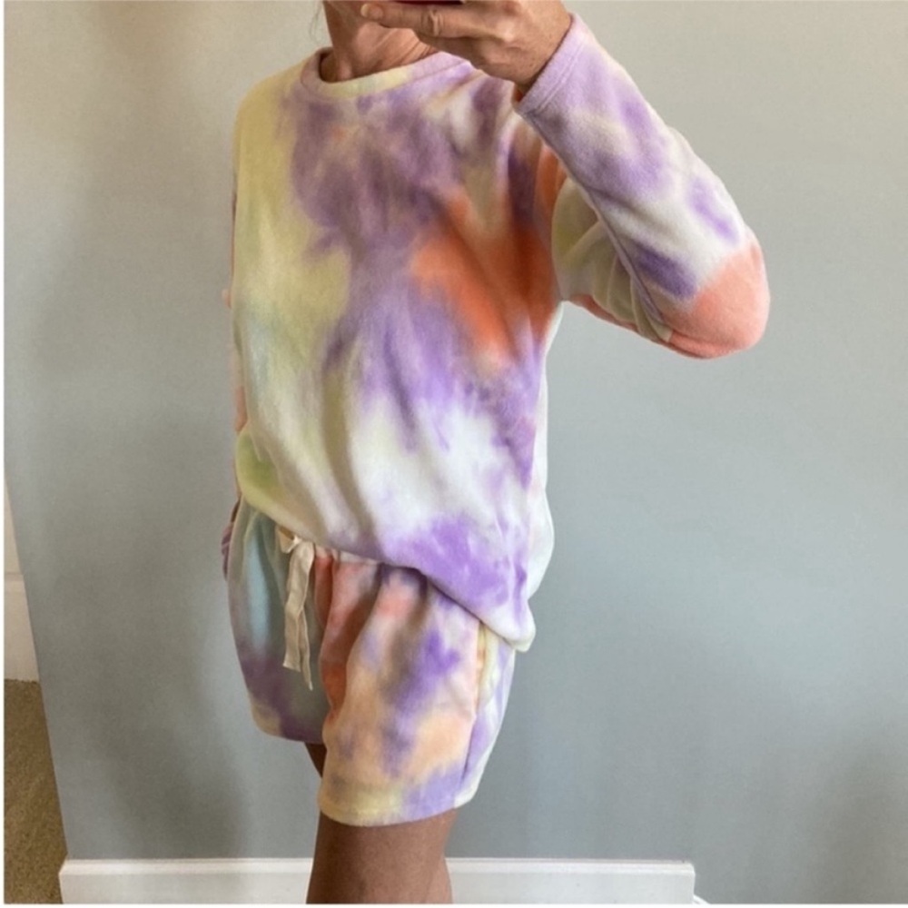 Tie Dye 2 Piece Fleece Lounge Set - Picture 4 of 9